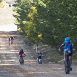 Cyclists on the 5Zero gravel ride in Bright